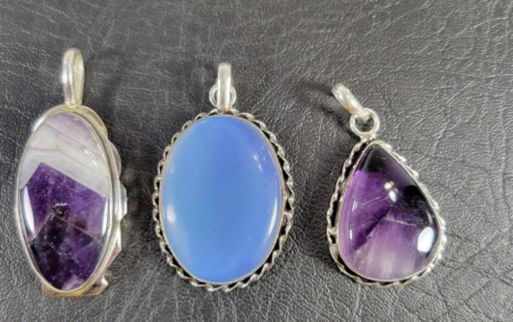 3 Sterling Pendants