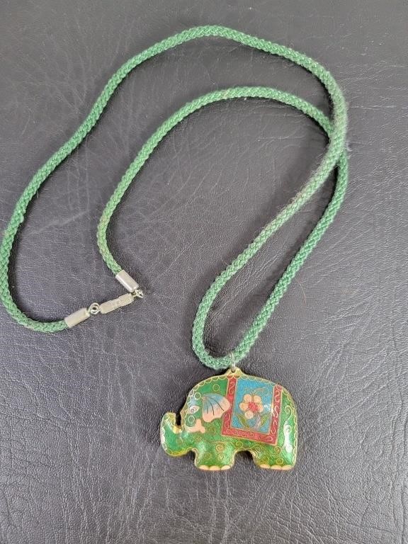 Cloisonne Elephant Necklace