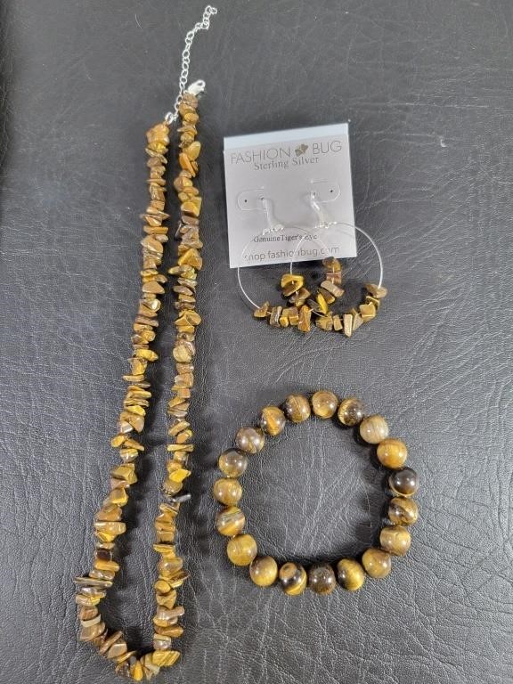 Tiger Eye Sterling Jewelry Lot