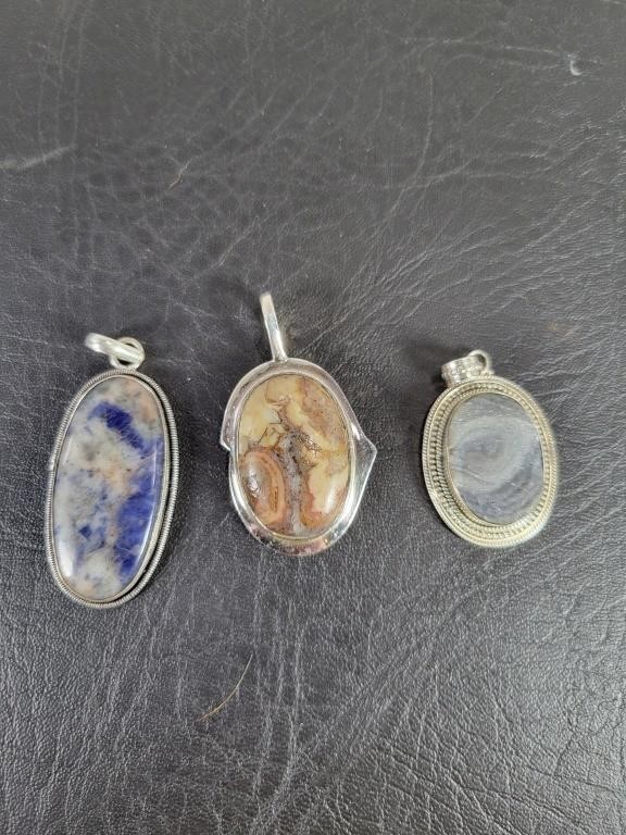 3 Sterling Pendants