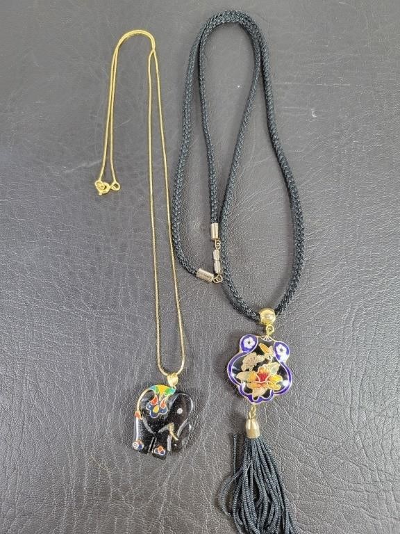 2 Cloisonne Necklaces