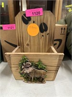 MOOSE THEME RUSTIC WALL MOUNT PLANTER LETTER VALET