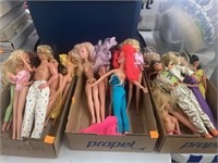 3 flats of Barbie & Ken & Misc Dolls