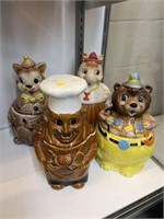 (4) Ceramic Cookie Jars