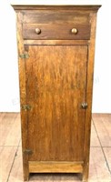 Vintage Wood Cabinet W/ Painted Adjustable Shelves