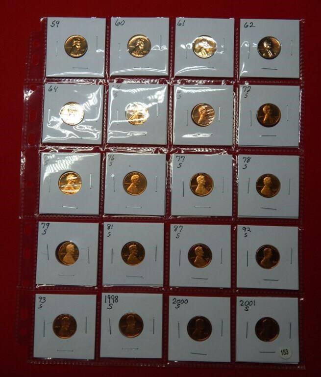 (20) Proof Lincoln Cents