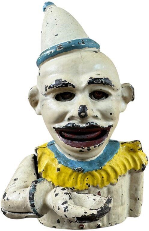 CLOWN BUST MECHANICAL BANK