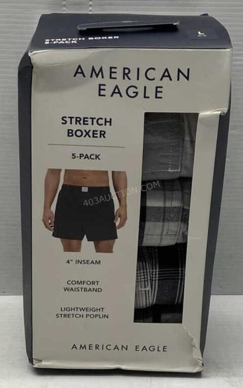 LG Pack of 5 American Eagle Stretch Boxers NEW