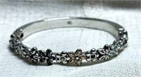 Brighton Silver Tone Flower Magnetic Hinged