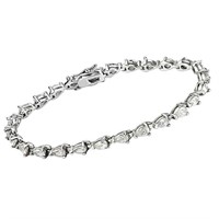 Pear 6.25ct White Sapphire Tennis Bracelet