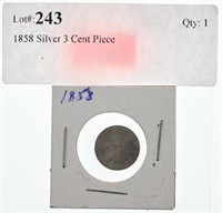 1858 Silver 3 Cent Piece