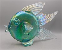 Vines '93 Signed Iridescent Art Glass Fish 12"