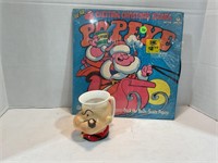 Popeye Christmas stories, record, and coffee mug