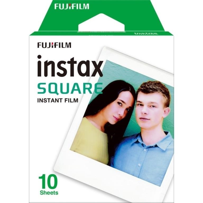 Fujifilm 16583652 Instax Square Film, White Single