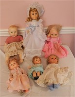 6 plastic dolls with blinking eyes:  13" Eegee