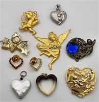 Hearts and Cupids Brooches & Pendants