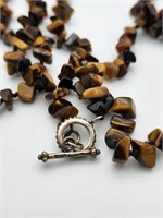 80" Tiger Eye Necklace w/ Sterling Clasp