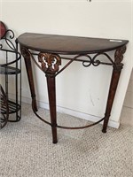 Half Moon Ornate Metal Hall Table