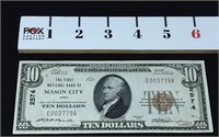 1929 First Nat'l Bank of Mason City IA $10.00 Note