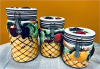 3 Piece Retro/Vint. Gourmet Home Accent Canisters