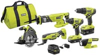 RYOBI 18-Volt ONE+ 6-Tool Combo Kit (NEW)