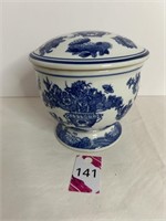 Blue & White Covered Bowl Made In China..