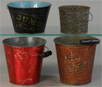 LOT OF FOUR EARLY SAND PAILS