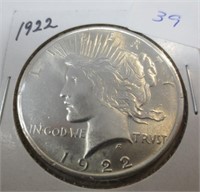 1922 Peace silver dollar