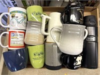 Thermos Bottle and Ceramic Mugs