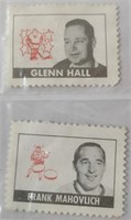 1969-70 OPC Hockey Stamps Glenn Hall & Frank