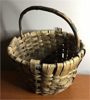 Antique Hand Woven Large Twig Bark Basket READ
