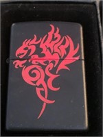Red Dragon Black Zippo Lighter