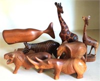 Lot of Carved Wood Animals