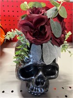 Skull with flower arrangement