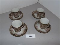 Set of 4 Cups & Saucers