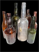 Colored Glass Liquor Bottles