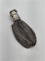 STERLING SILVER MESH CHANGE PURSE - 31.17 GRAMS