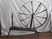 Large Antique Spoke Spinning Wheel