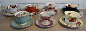 7 China Tea Cups & Saucers Mostly from England