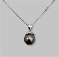 18kt WHITE GOLD TAHITIAN PEARL NECKLACE