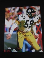 STEELERS JACK HAM SIGNED 11X14 PHOTO JSA COA