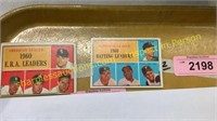 2 1960 leaders cards (E.R.A. & batting)