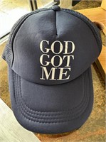 NEW -- GOD GOT ME Baseball Trucker Hat Cap Blue