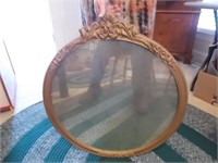 Round Mirror with Gold Painted Frame