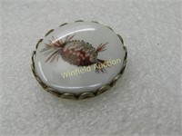 Vintage Painted Pinecone Brooch, 1" Round,