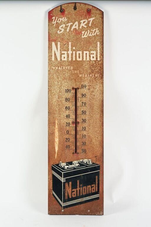 NATIONAL BATTERIES METAL THERMOMETER