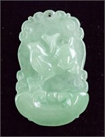 Burma Green Jadeite Carved Fish Pendant