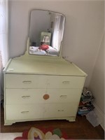 DRESSER WITH ATTACHED MIRROR, 35X45X22, GREAT