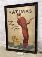 Vintage framed Fatima Cigarette tobacco