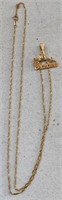 14kt Gold Necklace Chain & Charm